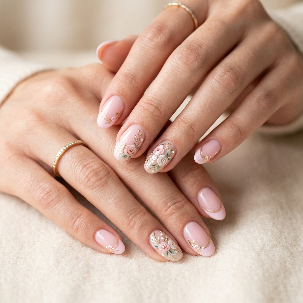 Nail art delicado — Dani Rizos Nail's